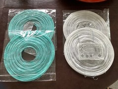 12″ White and Blue Round Paper Lanterns, Even Ribbing, Hanging Decoration -4