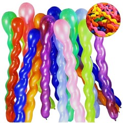 Spiral Balloon Mixed Color 100 pcs, 40 Inches Latex Twisted Long Balloon for …