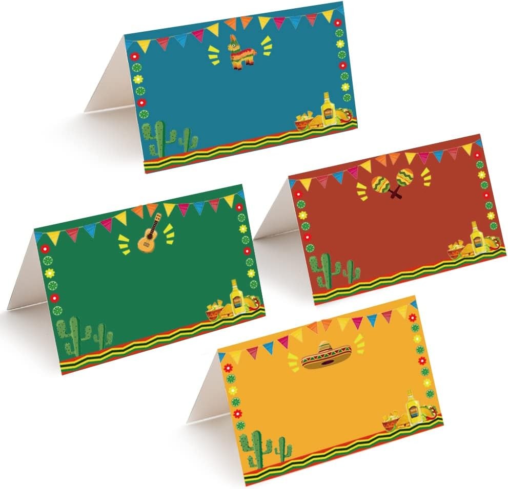 Fiesta Place Cards Cinco de Mayo Mexican Themed Party Supplies Food Tents & Food