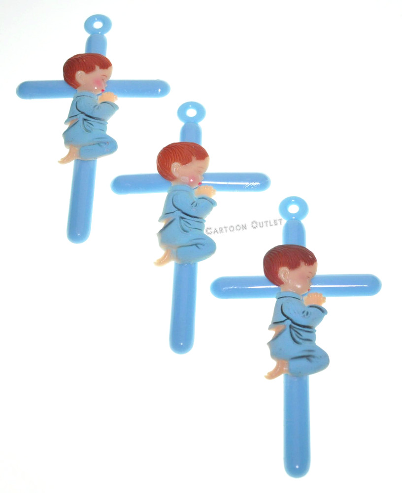 12 BAPTISM BLUE CROSS BOY 6” RECUERDOS DE BAUTIZO CRUZ BABY SHOWER PARTY FAVOR