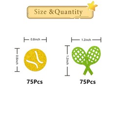 150 PCS Tennis Party Decorations Gold Green Glitter Confetti Sports Theme