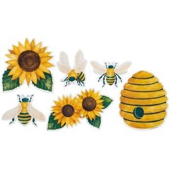 Watercolor Bee Sunflower Cutouts 36 Piece Classroom Decor Craft Supplies