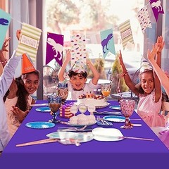 6 Pack Mermaid Tablecloth Princess Tablecloths, Disposable 6pcs Blue Purple