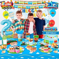 Train Birthday Decoration Kit Chugga Chugga Two Two Party Tableware Supplies Set