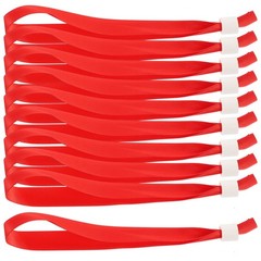 10Pcs Reusable Red Silk Wristbands for Concerts Event Wrist Strap Accessories