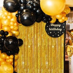 3 Pack Gold Backdrop Birthday Decorations Foil 3.28 ft x 6.56 ft,
