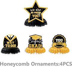 Graduation Decorations 2026 37 PCS – Black Gold Class of 2026 Party Supplies Kit