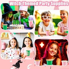 Charming 50 Pcs Witch Party Cups – 16 Oz Leak-Proof for Spooky Celebrations