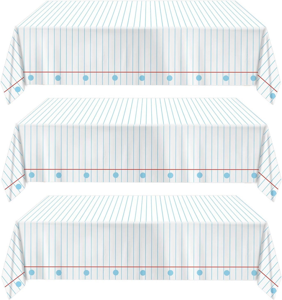 3 Pack Back to School Tablecloth, First Day of School Decorations, Notebook Pape