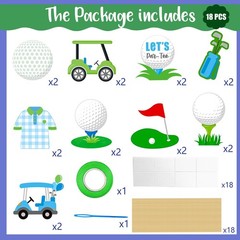 18 PCS Golf Party Centerpiece Sticks Sport Birthday Table Toppers Decor