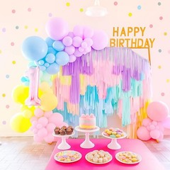 Patimate Pastel Balloons Set, 50 pcs 12 inch Rainbow Multicolor Pink Purple