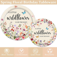 170Pcs Wildflower Baby Shower Decorations for Girls a Little Wildflower Is on th