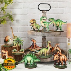FYSUIMU 12Pcs Dinosaur Wood Table Sign Tabletop Centerpieces Funny Cartoon Ju…