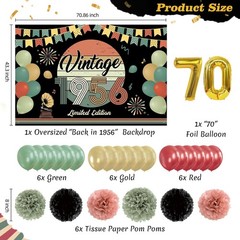 47Pcs 50/70Th Birthday Decorations for Men Women, PRE-STRUNG Vintage Banner Pa