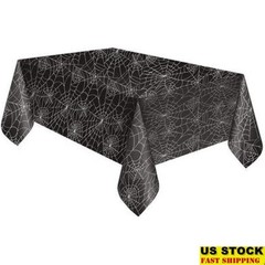 Halloween Plastic Table Cover Spider Web Design Disposable Party Decor New