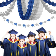 Navy-Blue White-Silver Party-Decorations Streamers Garland – 12Pcs Royal Graduat