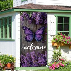 Spring Welcome Door Cover Decoration, 70.87″ x 35.43″ Door Banners for Front …