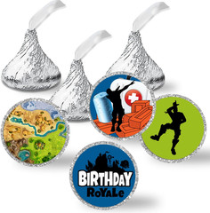 Fort Battle Video Gaming Birthday Party Sticker Labels 0.75″ Circle, 300 Count