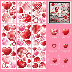 Love Day Window Clings Mother’S Day Wedding Party Decoration Supplies Pink Heart