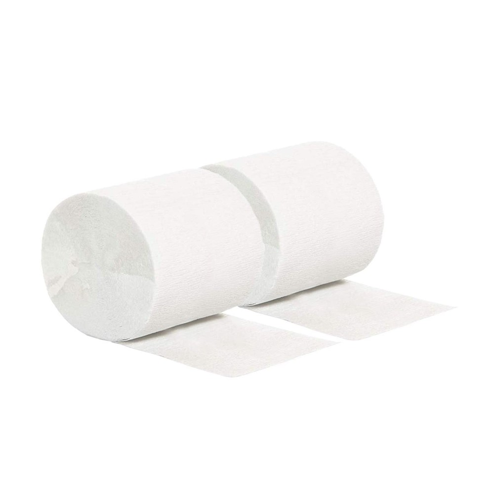 6 PCS White Crepe Paper Streamers Party Streamer Decor 1.77 Inch x 82 Ft