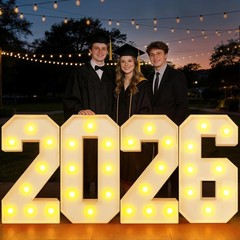 2026 Graduation Decorations Marquee Numbers,2.4Ft Class of 2026 Light up Numbers