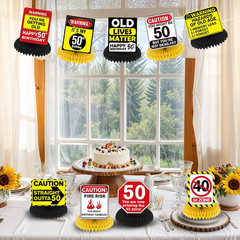 9Pcs 50Th Birthday Honeycomb Centerpieces Funny 50Th Birthday Decorations for Ad
