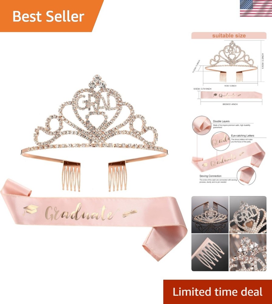 2026 Graduation Party Supplies Graduation Crown Tiara and Sash Kits Class of …