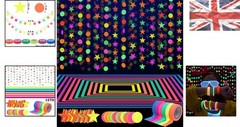 Vibrant 127ft Neon Decoration Kit with UV Blacklight Reactive Tape & Garlands