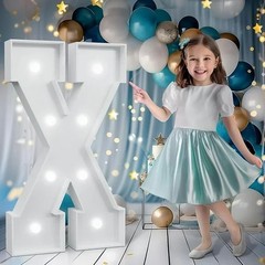 Marquee Letters 3 Feet Tall Cool White Light Up «X» Party Decoration Birthdays