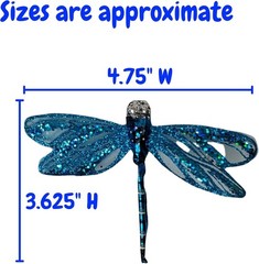 Sparkling Dragonfly Clip On Ornaments – 48pc 4″ Metallic Craft Embellishments