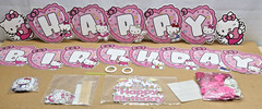 Hello Kitty Birthday Party Decorations Banner Balloons Stickers Cake Toppers