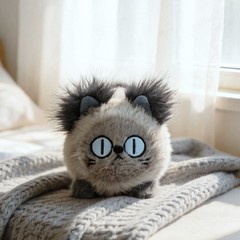 Cute Siamese Cat Plush Pillow Soft Fluffy Stuffed Kitty Cushion Home Decor