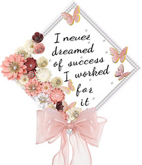 MotiMind 46 Pcs DIY Graduation Cap Decorations Kit Included Paper Flowers, 3D Bu