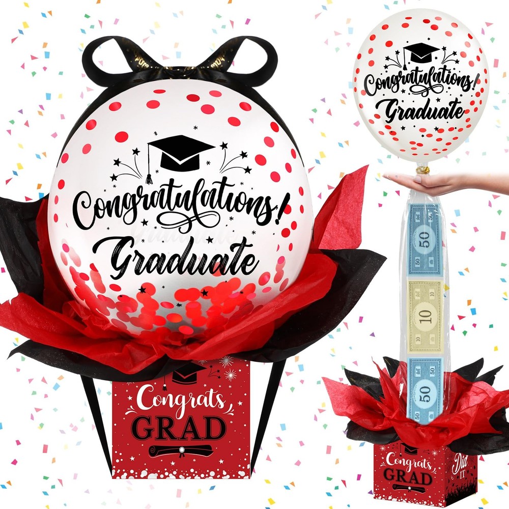 Graduation Pull Money Balloon Box Surprise Kit for Cash Graduation Party Ball…