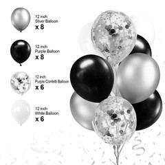 Black and Silver Birthday Party Decorations for Men Women Boys Girls Happy