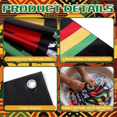 Large Juneteenth Banner Set – 3 Pcs 98×18 Inch Outdoor Yard Sign for African Ame