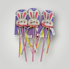 Easter Plushy Friendly Bunny Ribbon Wand Party Favor 20″ Set Of 3 New With Tag
