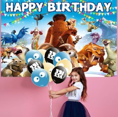 Ice Age Birthday Decoration Party Supplies Balloons Cake Toppers Backdrop