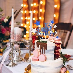 Glittery Royal 13th Birthday Cake Topper Set – Personalized Party Decor