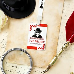 Kids Secret Agent Badge Name Tags Detective Badges Lanyards Card 30PK