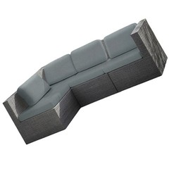 3 Seater Stretch Sofa Cover Waterproof for Outdoor Patio Furniture Light Gray