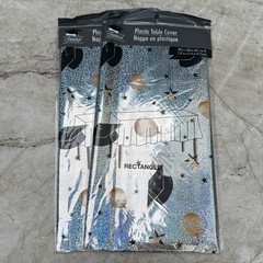 2 Pack Graduation Rectangle Table Covers 54×108 Silver Gold Black Party Decor