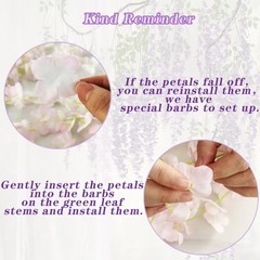 12 Pack Artificial Wisteria Vine Hanging Flowers Silk Floral Garland, 3.4 ft …