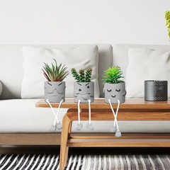 Zerzsy Artificial Succulent Set, Succulents Plants 3 Pcs Set/B, 3 Set/a