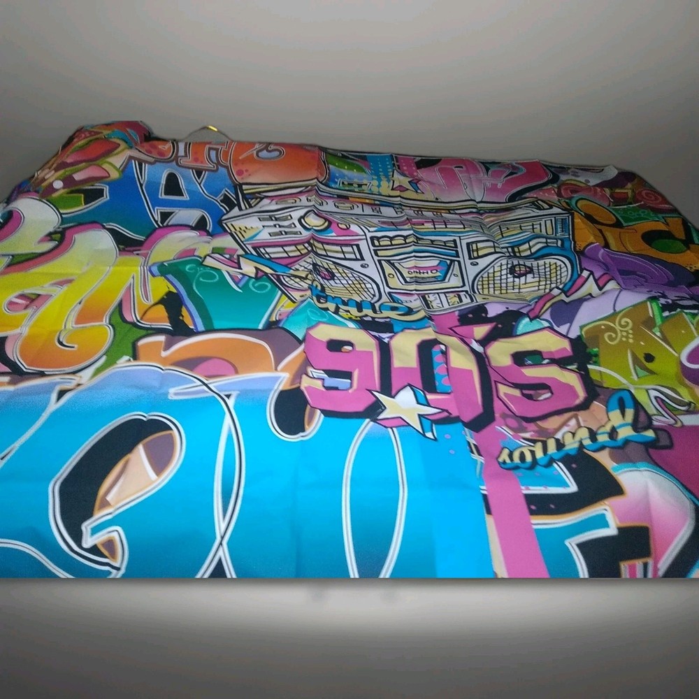 photography backdrop 90’s Hip Hop Party Wall Tapestry / . Huge 7ft x 5ft