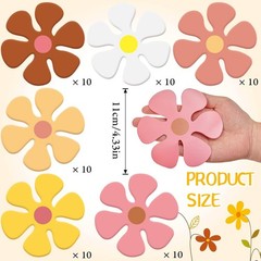 Retro Flower Cutouts Daisy Decor Hippie Paper Cutouts for Birthday
