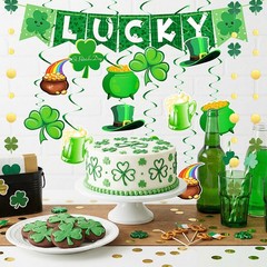 37 Pcs St. Patrick’s Day Decor, 1 Festive Banner, 12 Hanging Spiral Decorations