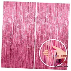 2 Pack Backdrop Party Decorations Tinsel 39.4″w X 78.7″l (Pack of 2) Pink