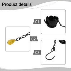 Elegant Lotus Rain Chain for Efficient Outdoor Drainage 1 2 Meter Length
