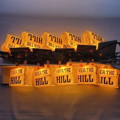 Vintage Over the Hill Blow Mold Birthday Cake Party Lights String of 10 Working